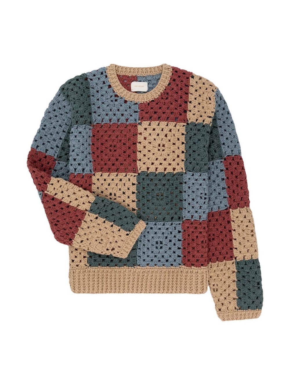 Aime Leon Dore Patchwork Crochet Crewneck Sweater